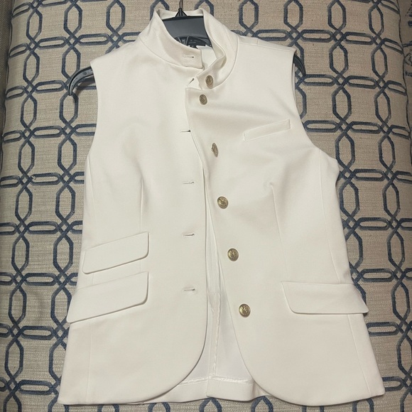 Rag & Bone White Vest with Gold Buttons - Picture 1 of 5